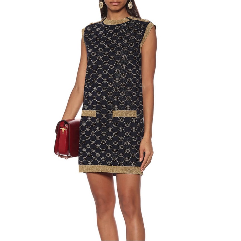 Sold!
GUCCI
GG wool-blend jacquard dress